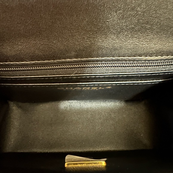 CHANEL 25S CLASSIC BLACK MINI SQUARE FLAP  BAG IN LAMBSKIN FULL SET - Picture 7 of 8